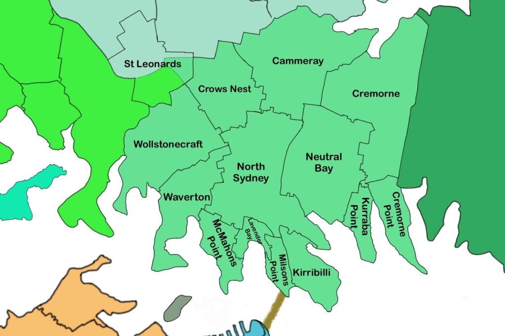 North Sydney map