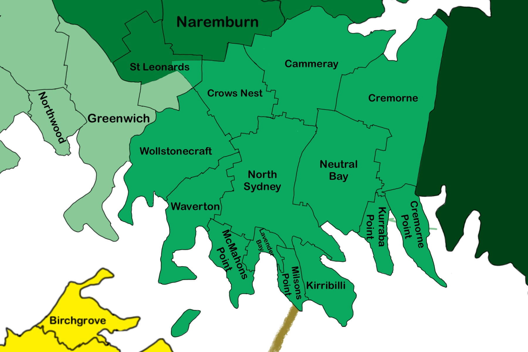 North Sydney Map