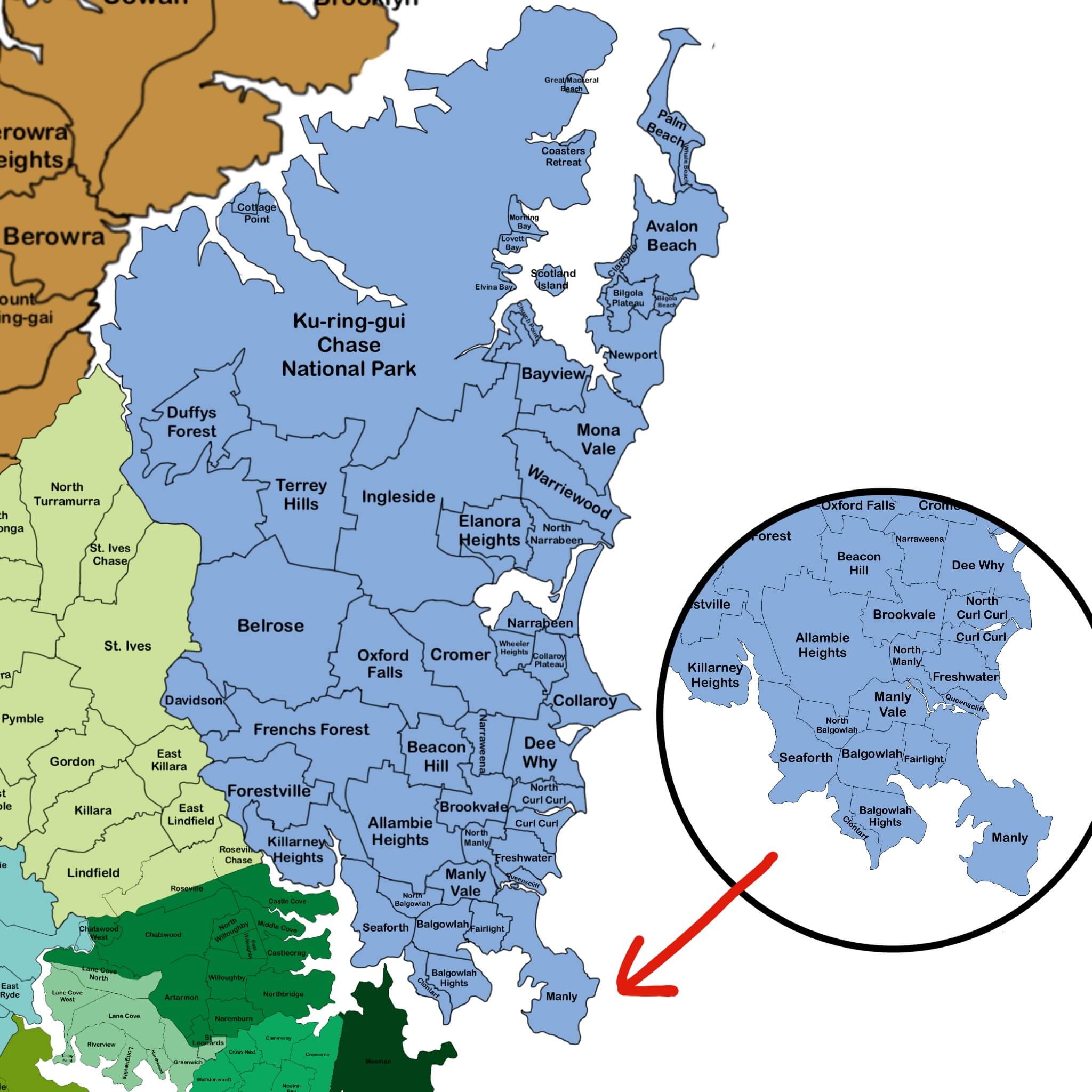 Northern Beaches Map