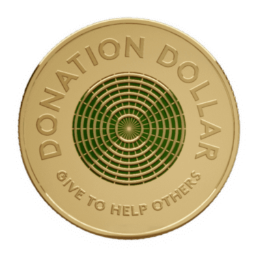 緑色の$1コイン “donation dollar” が今後数年オーストラリアに流通します